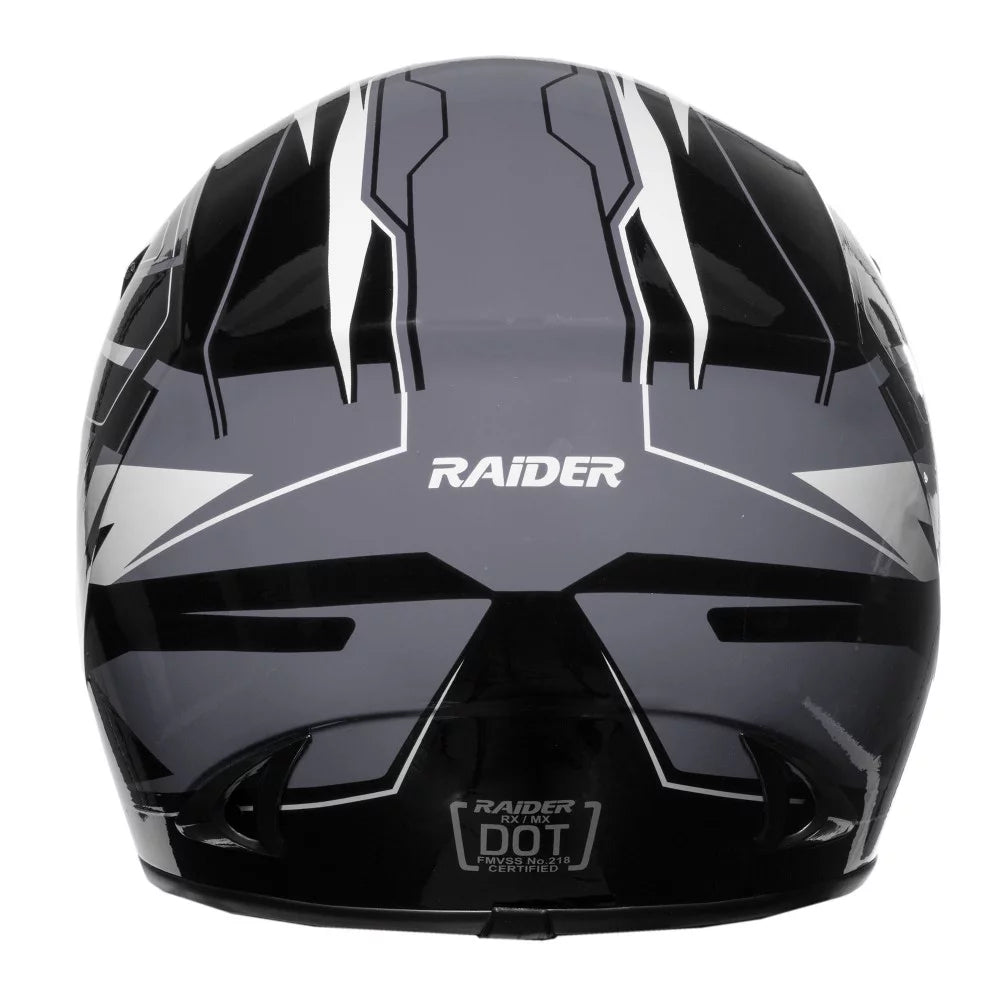 Open Face Helmet DOT Approved Black/Silver M D80004