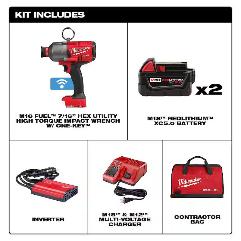 18V Lithium-Ion Brushless Cordless 7/16 in. High-Torque Impact Wrench Kit Y562141