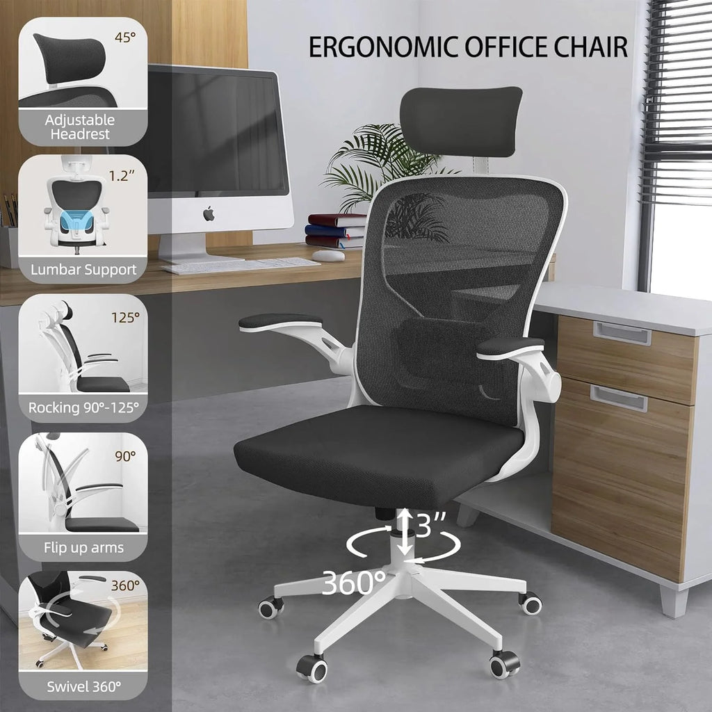 Ergonomic Office Chair with Headrest and Lumbar Support E5785