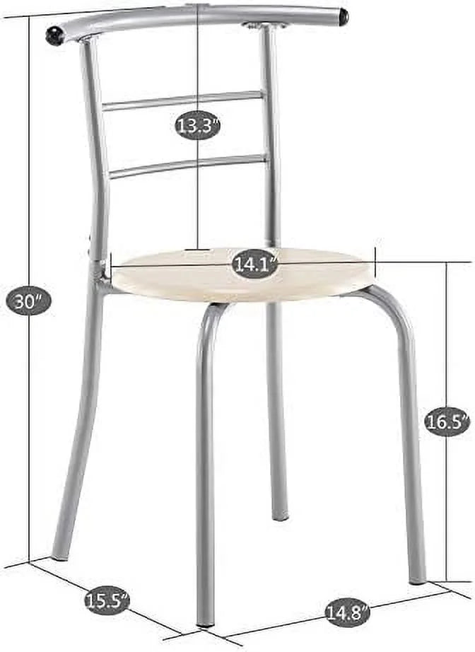 Black Space Saving Dining Table Set with 2 Chairs E2570