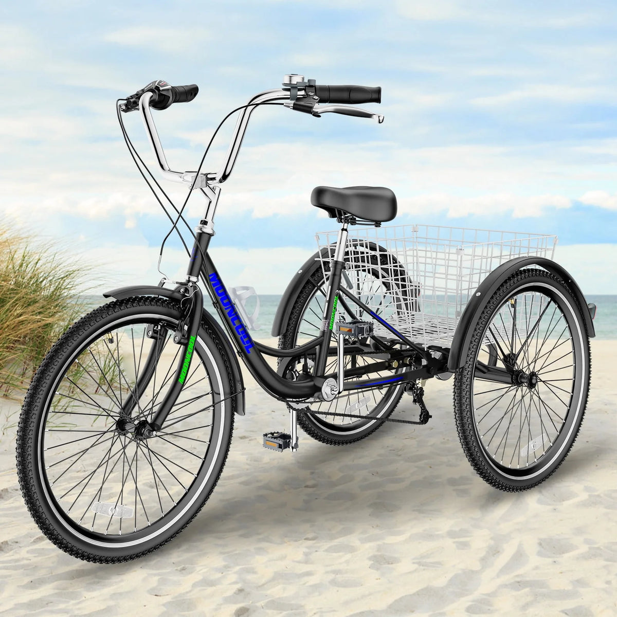 7 Speed 24inch Adult Tricycles with Shopping Basket H740982
