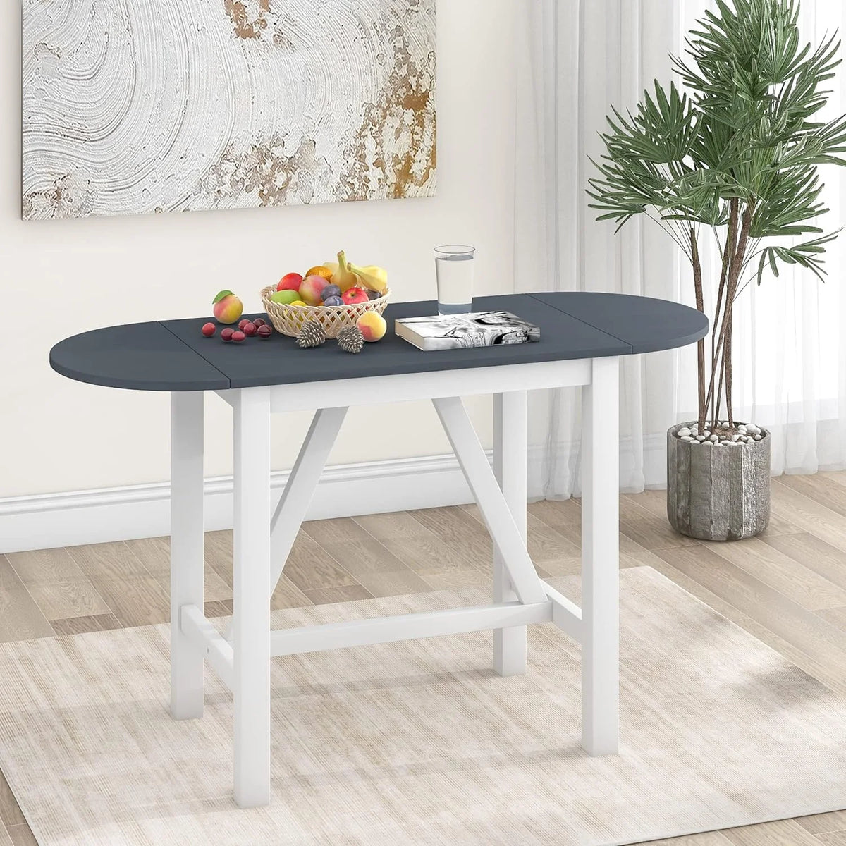 3 Piece Counter Height Drop Leaf Dining Set with 2 Padded Chairs I1091