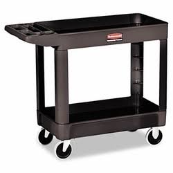 Black Two-Shelf Heavy-Duty Utility Cart N796
