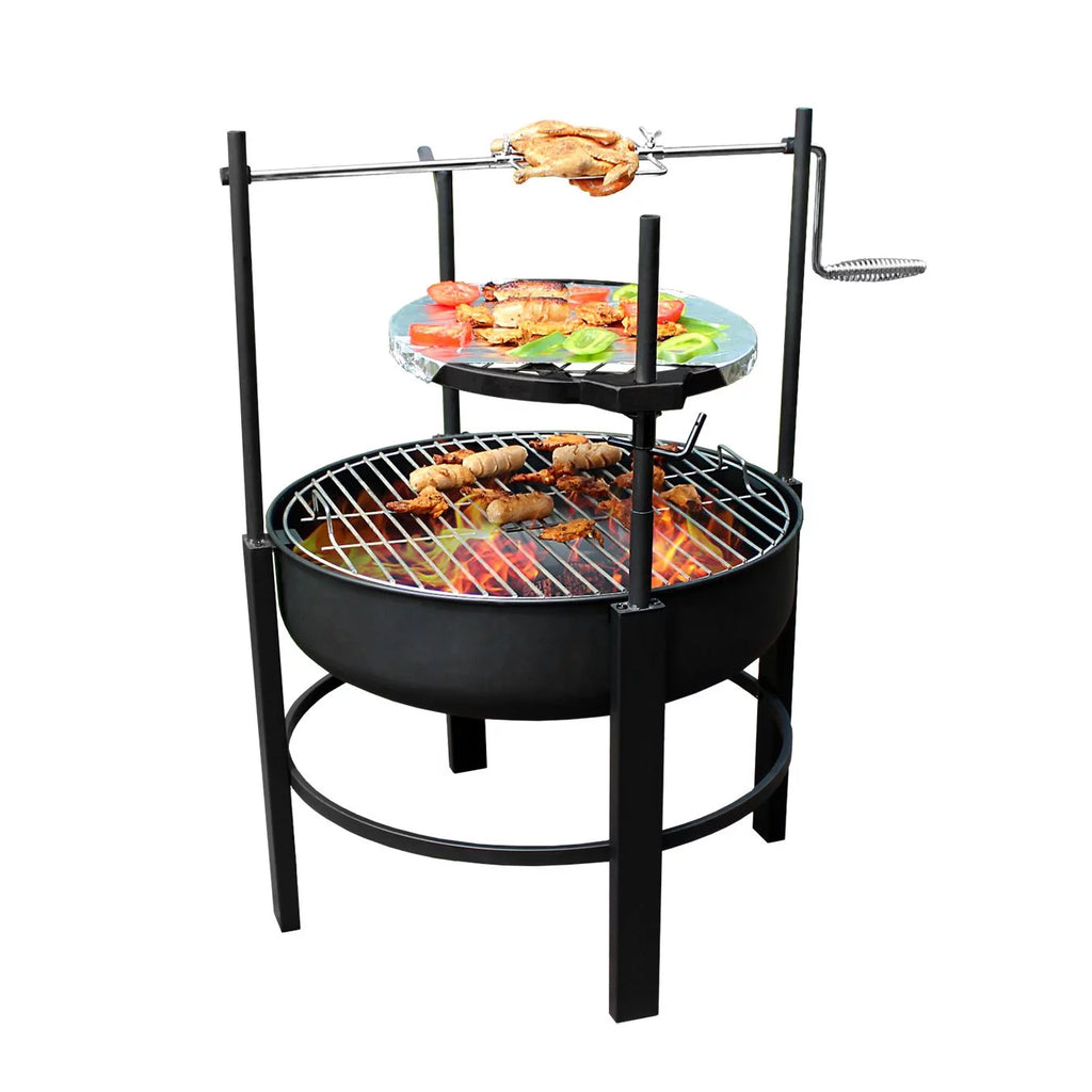 Multipurpose Wood Burning Fire Pit with Steel Swivel Cooking Grill C669128