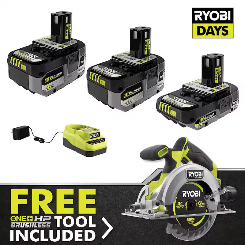 18V Cordless Power Tool Kit with 4.0 Ah Batteries, Charger, and Circular Saw Q4916