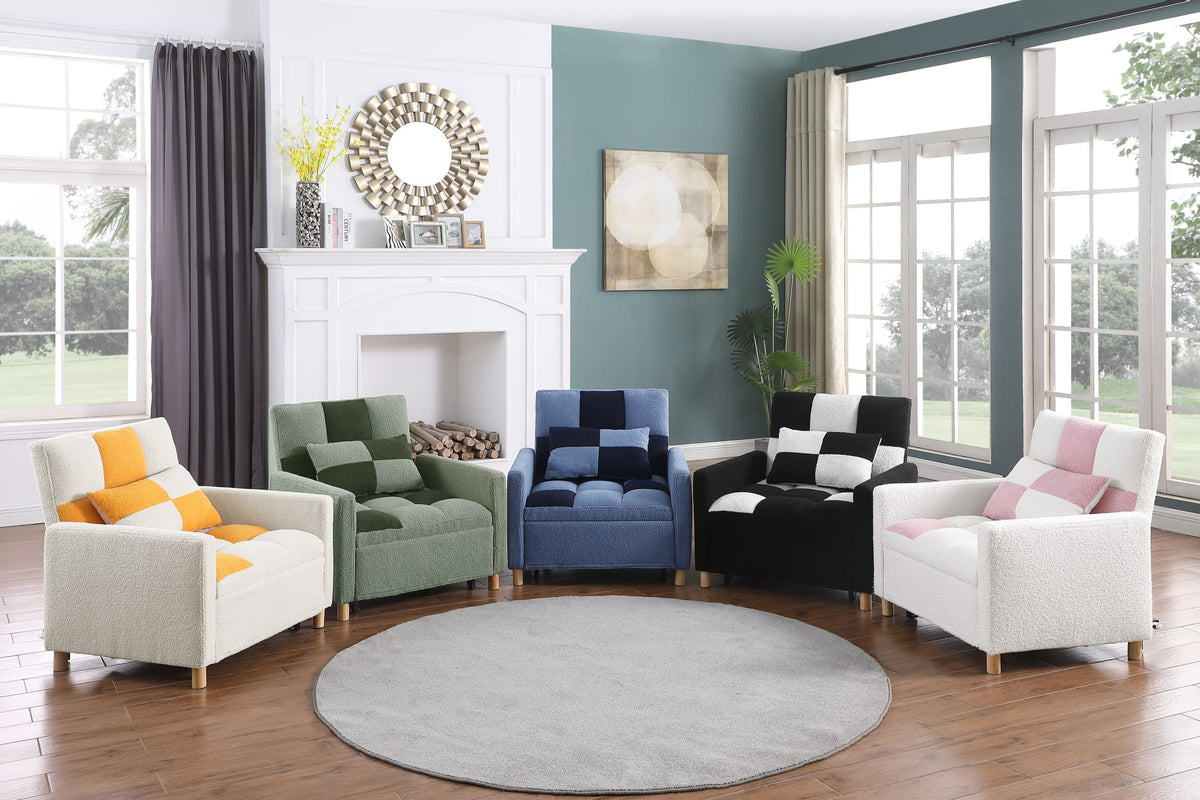 3-in-1 Convertible Sleeper Chair Bed Yellow U421565