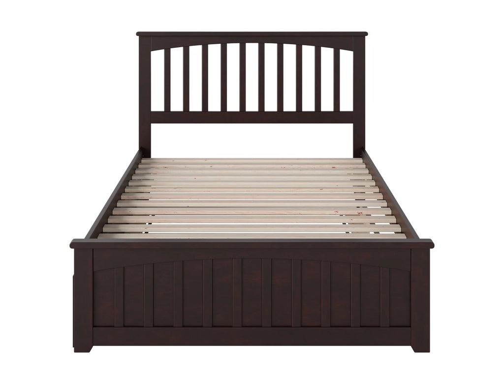 Full Platform Bed with Foot Board and Trundle Bed in Espresso A177028