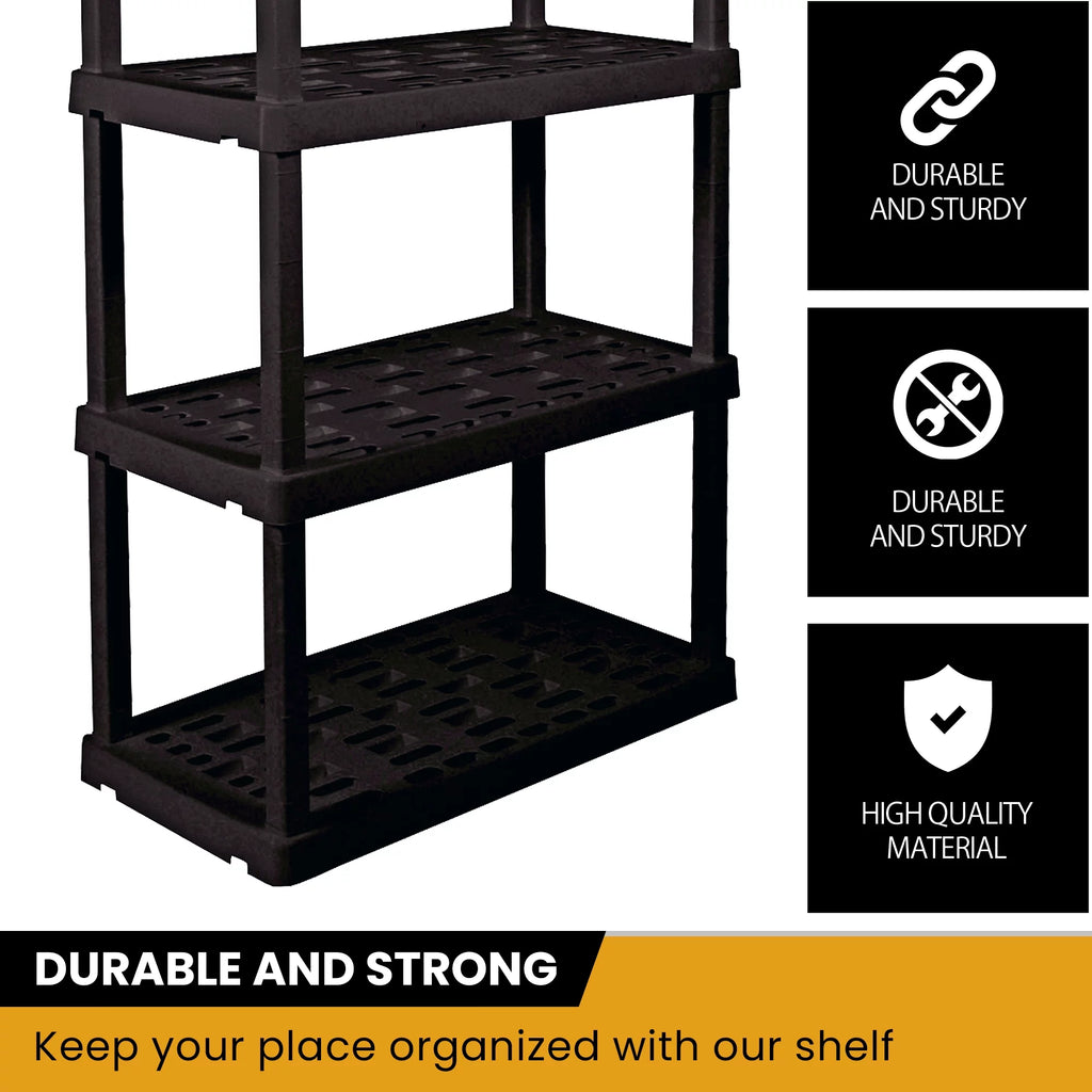 5-Tier Shelving Unit, Black, Pack of 4 I75836