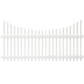 White Vinyl Scalloped Top Spaced Picket Fence Panel A880747