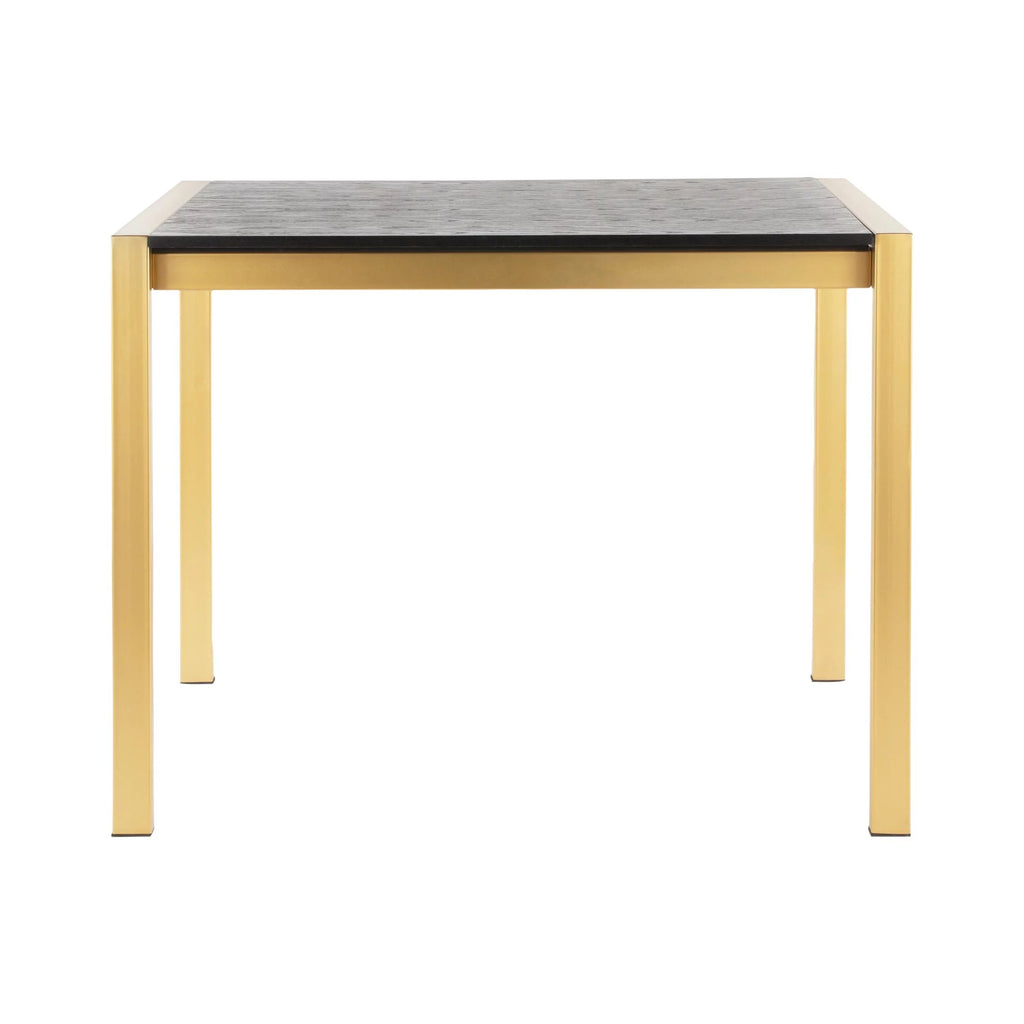 Contemporary Counter Table Gold Metal Black Wood Grain D71103