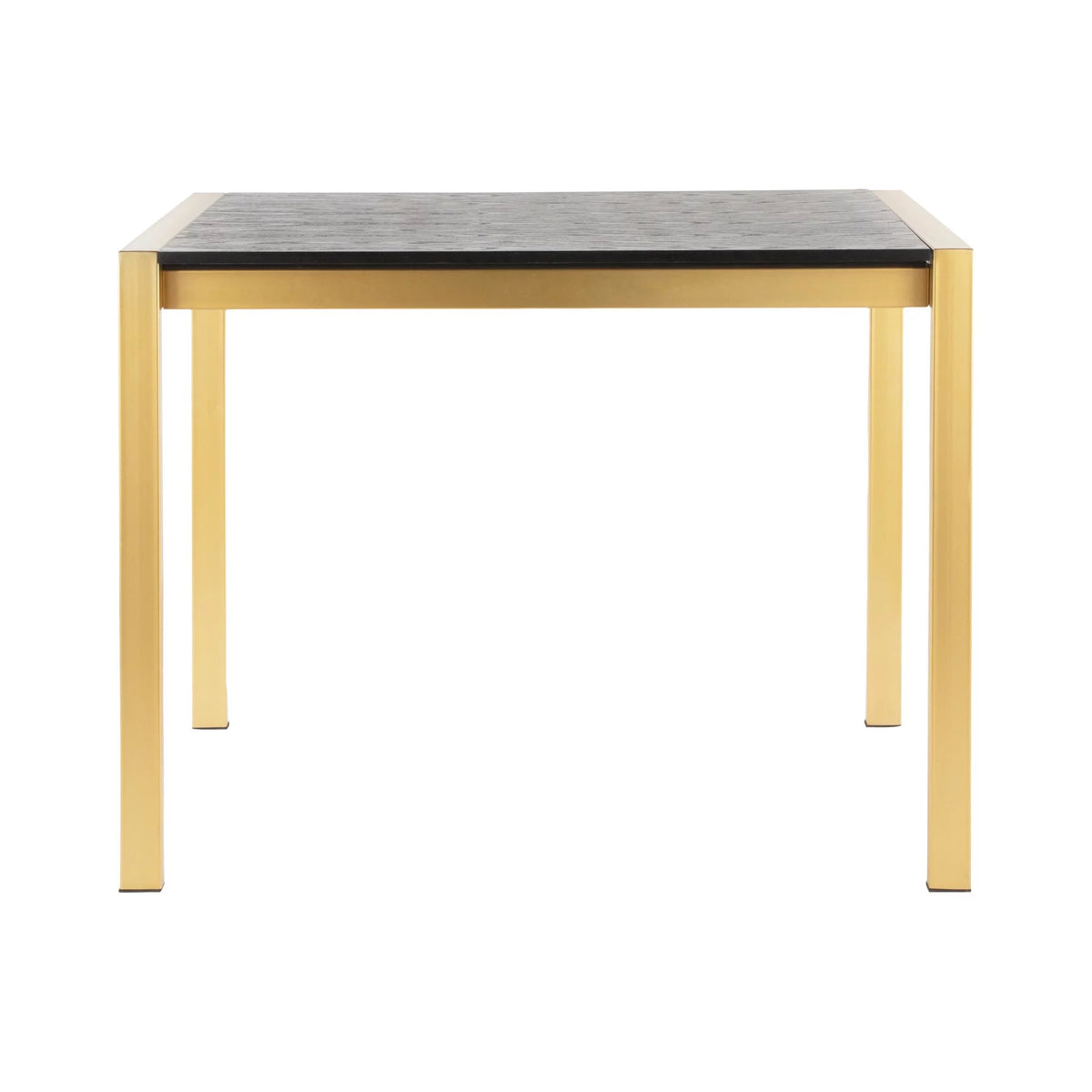 Contemporary Counter Table Gold Metal Black Wood Grain D71103