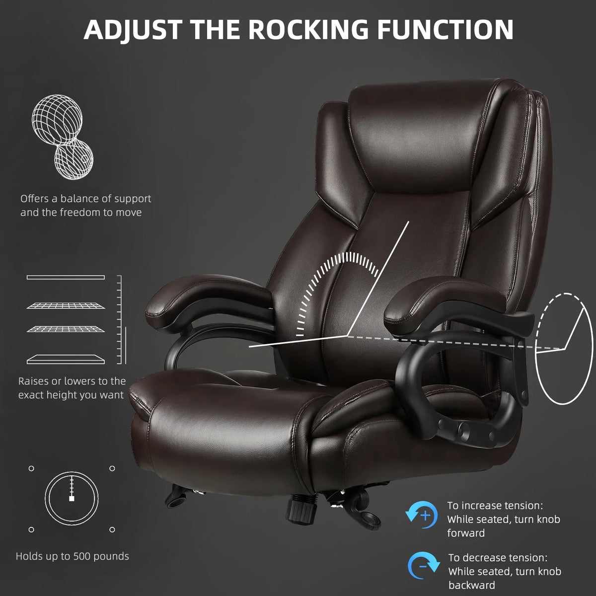 Heavy Duty Big and Tall High Back Office Chair 500lbs S6906