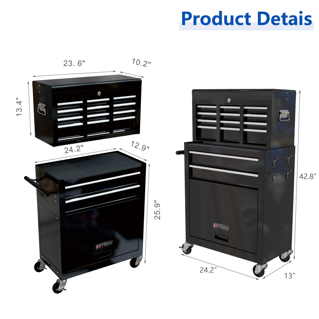 Blue 8 Drawer Rolling Tool Box Y3361