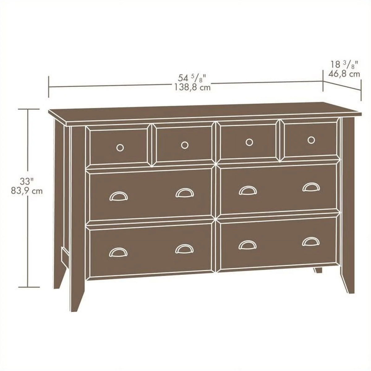 6 Drawer Dresser in Soft White R94385
