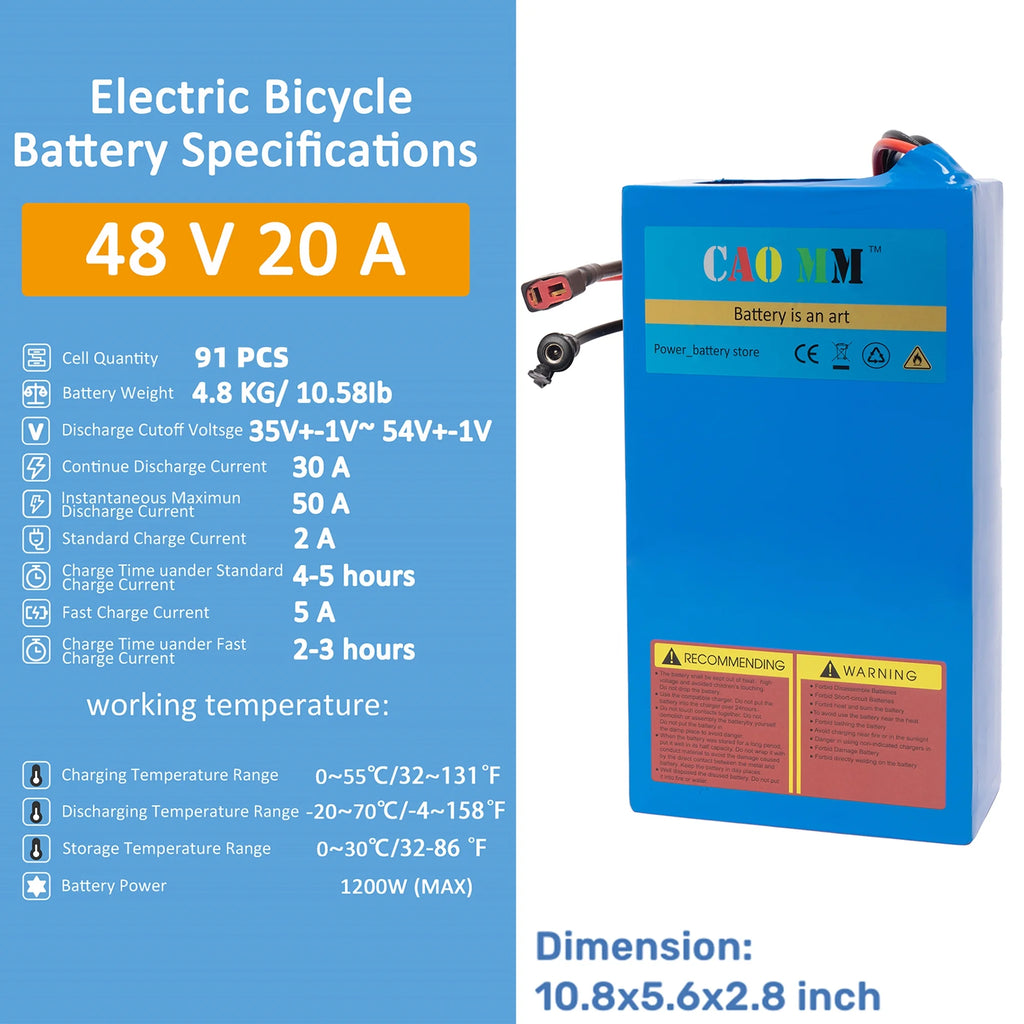 48V 10Ah Lithium Ebike Battery C7714