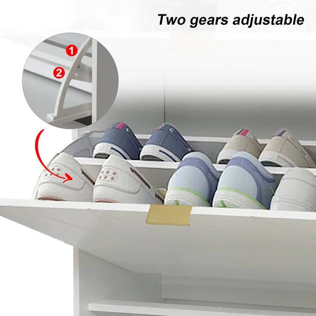 White Flip Down Shoe Cabinet L3598