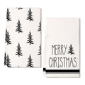 Christmas Kitchen Towels Set of 2 Black Xmas Tree Dish Towels 18x26 Inch K219242