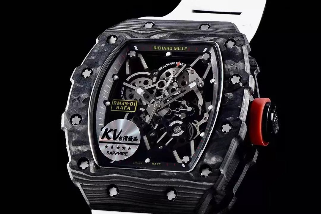 Black Bezel Blue Dial White Rubber Strap Watch L1471