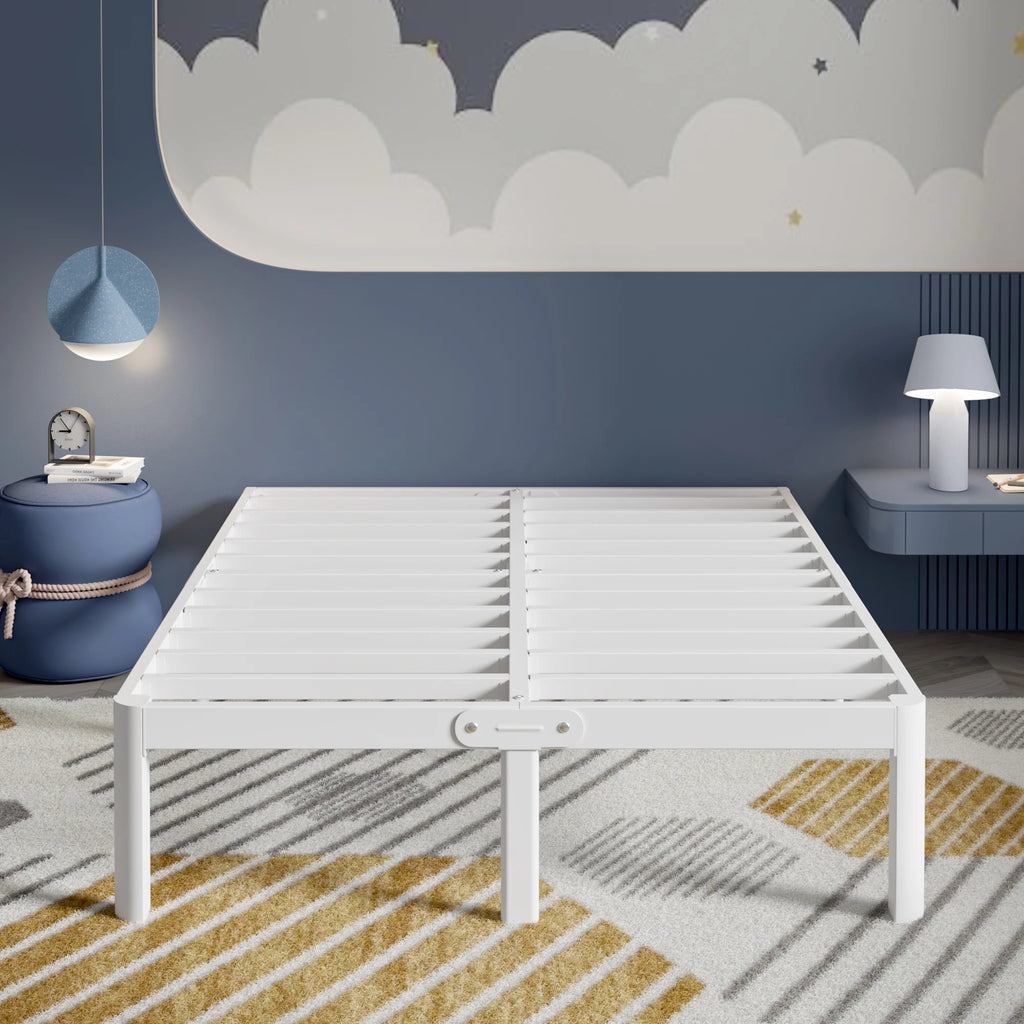16 Inch King White Metal Platform Bed Frame K52168