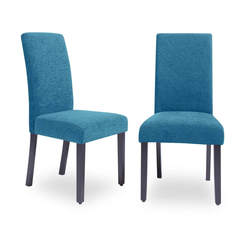 Dark Red Rubberwood Upholstered Dining Chairs Set of 2 D85955