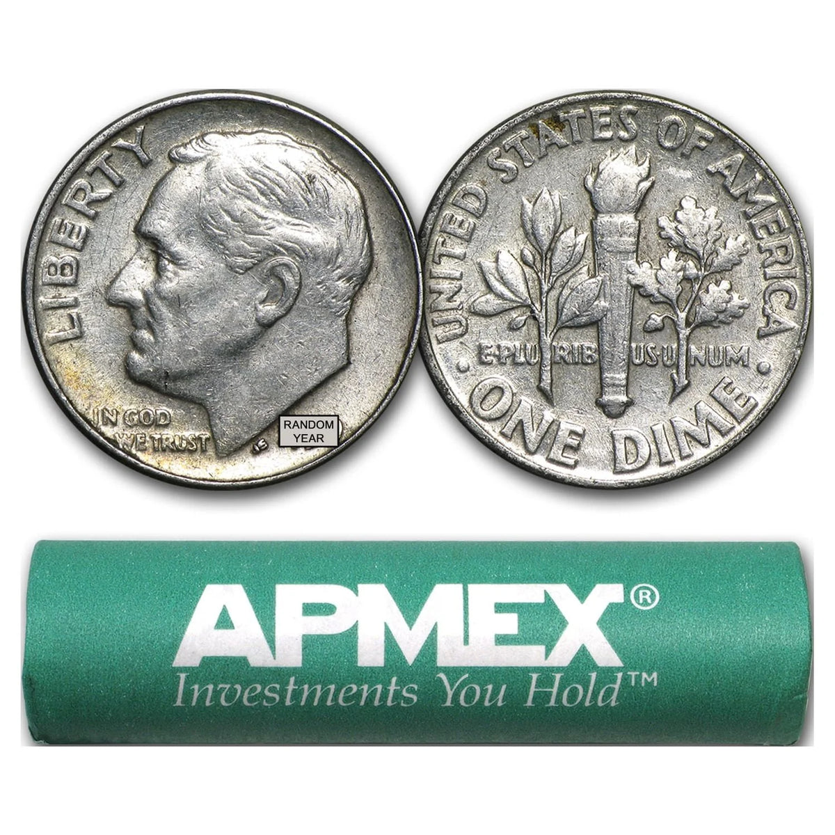 90% Silver Roosevelt Dimes 50-Coin Roll E90019