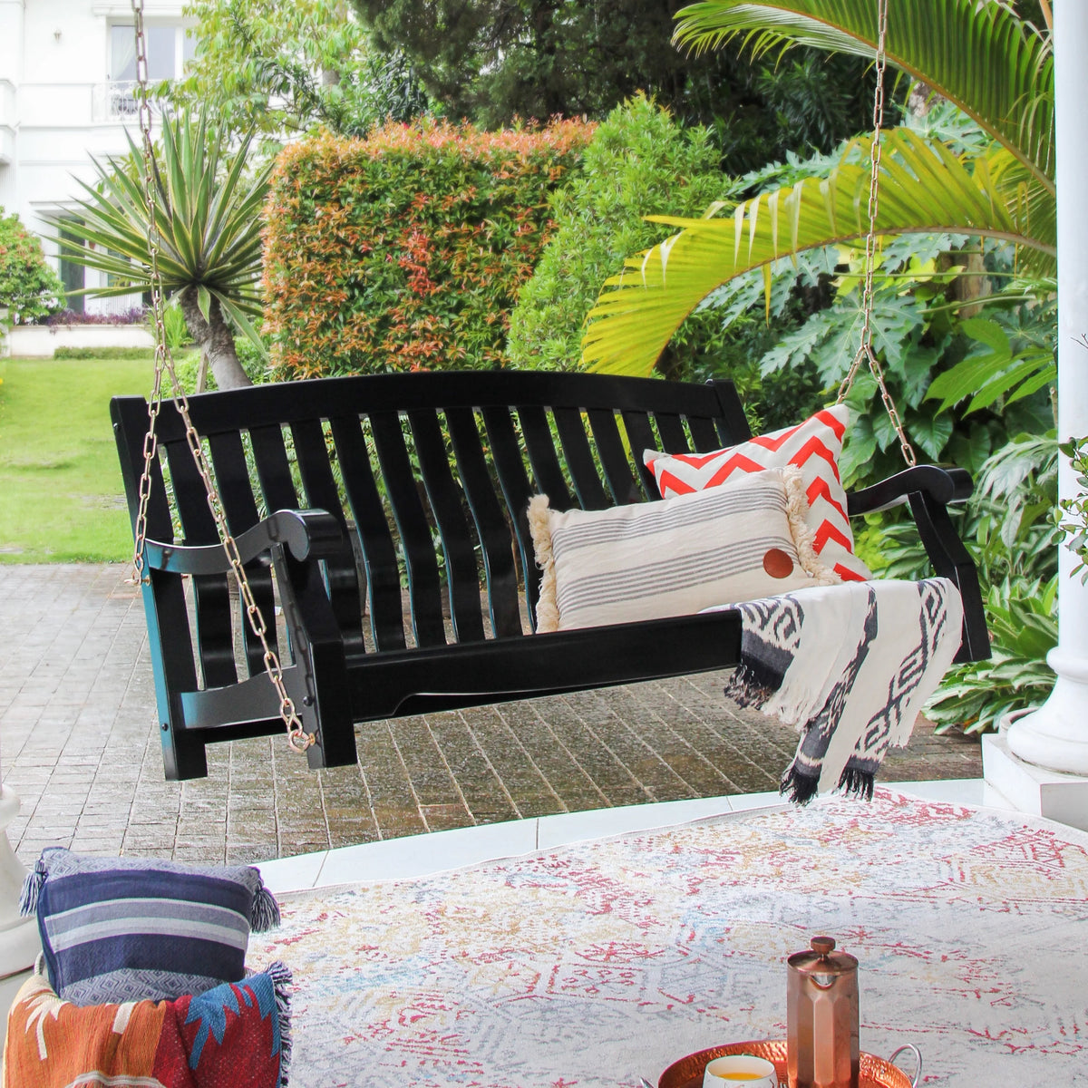 Mahogany Wood Porch Swing A310442