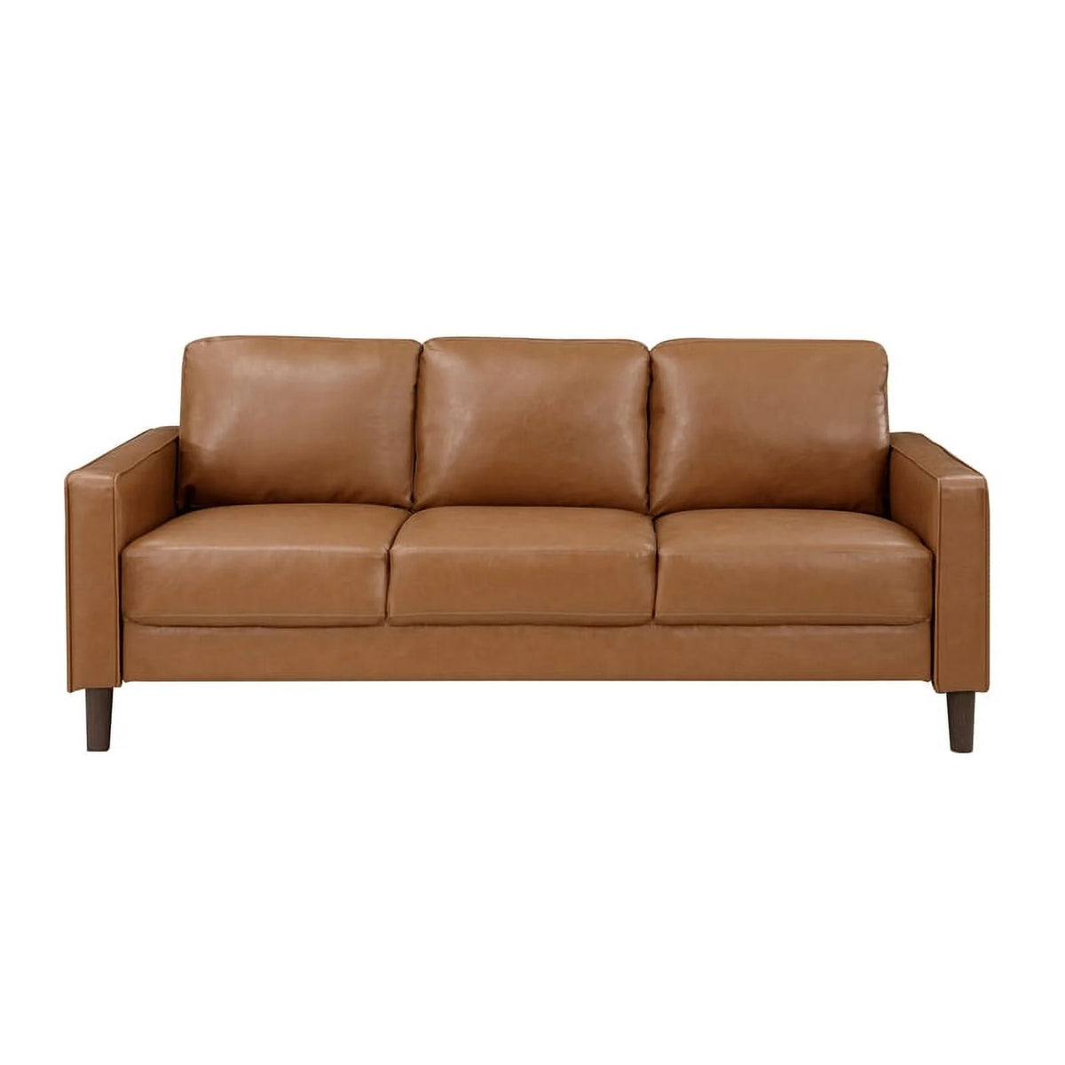 Brown Faux Leather 3 Seater Sofa N65043