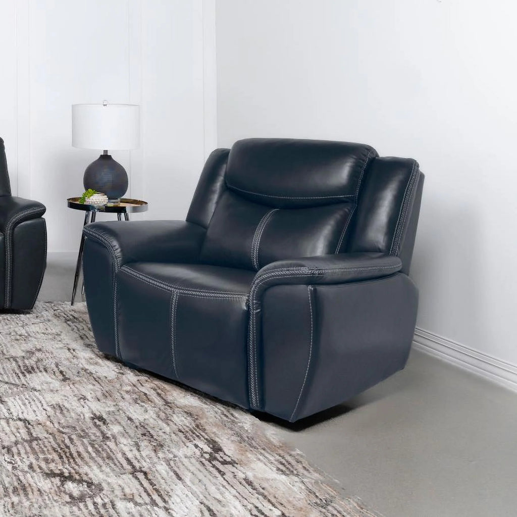 Blue Upholstered Recliner Chair F12189