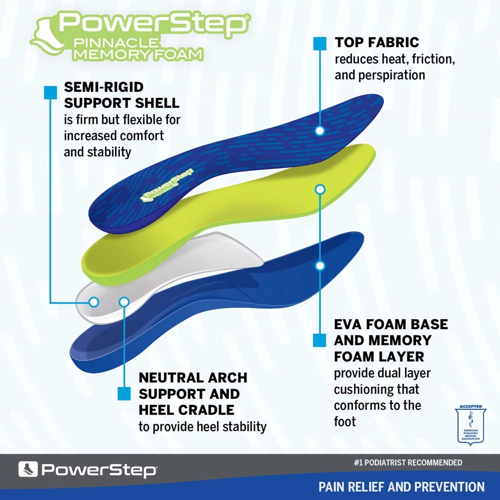 Memory Foam Full Length Orthotic Shoe Insoles with Arch Support H73593