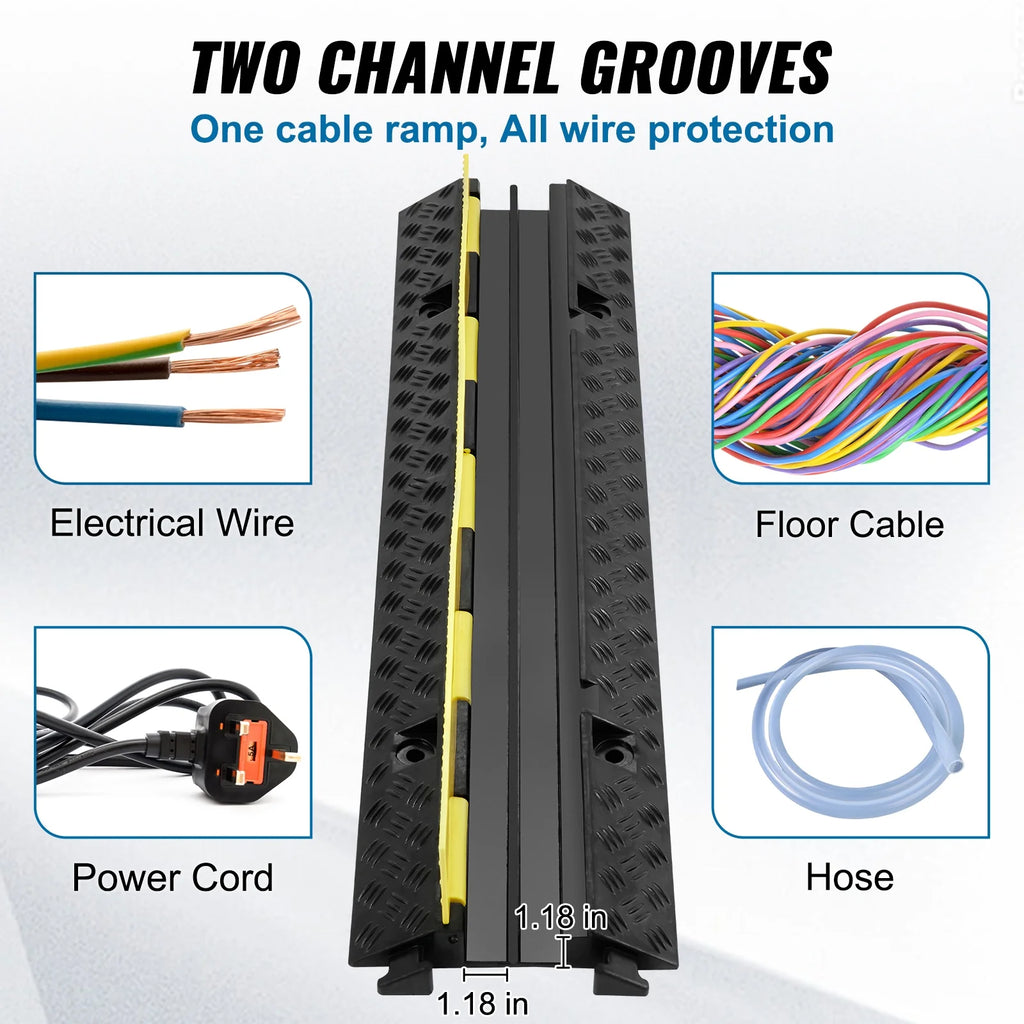 3 PCs 2 Channel Cable Protector Ramp J144589