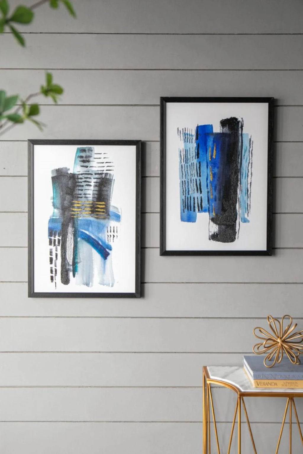 Modern Abstract Framed Wall Art 27.5" x 19.75" 2ct C852021
