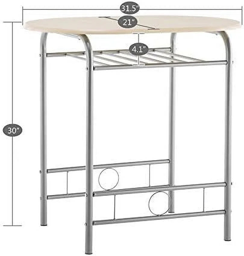 Black Space Saving Dining Table Set with 2 Chairs E2570