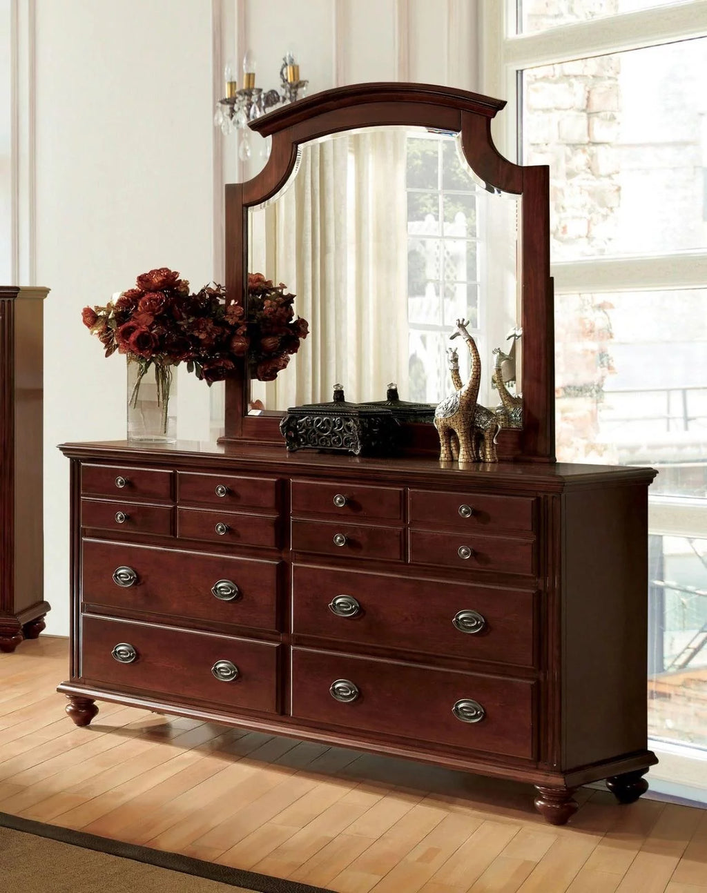 Cherry Solid Wood 5pcs Bedroom Set T711426