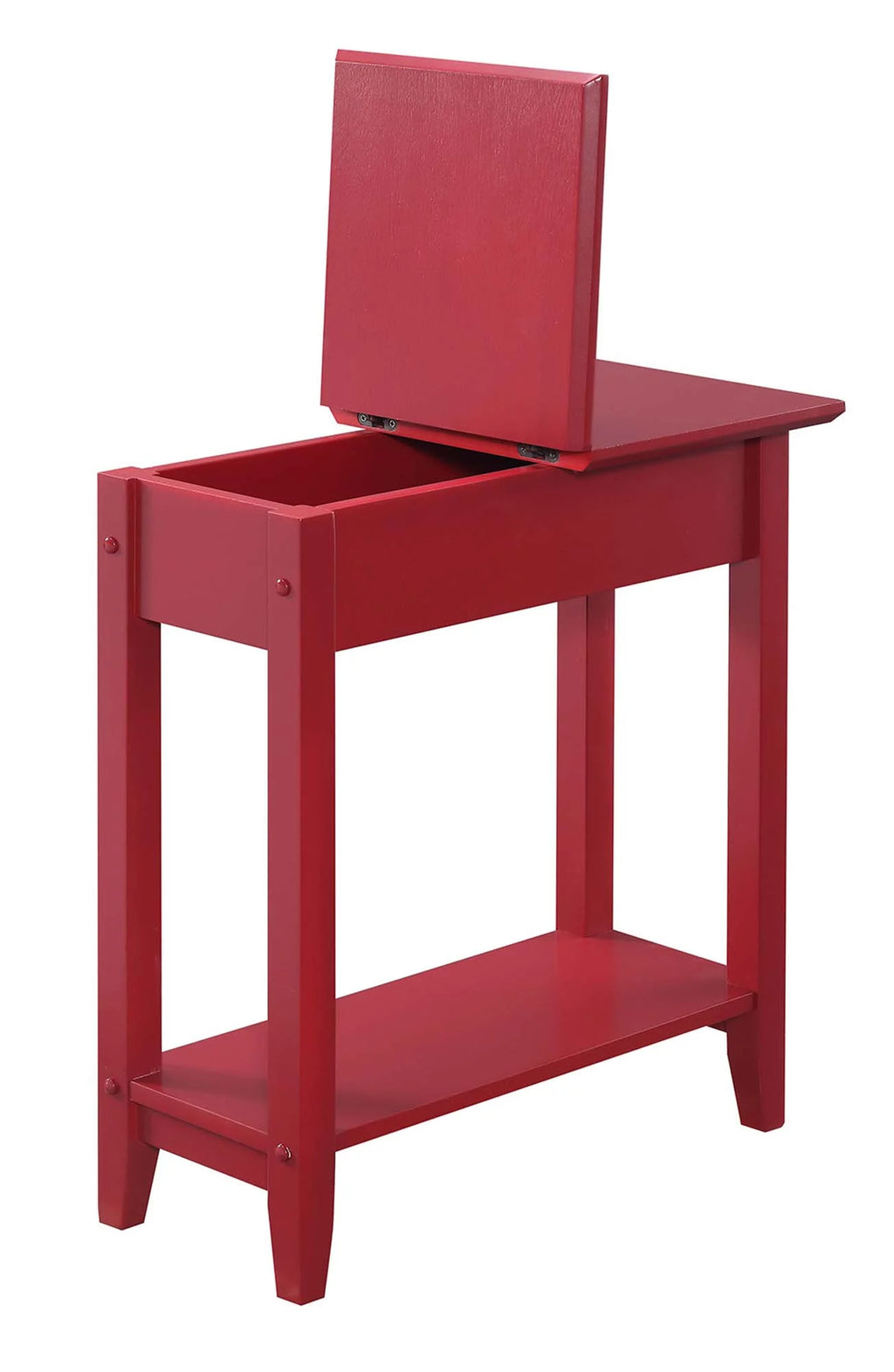Cranberry Red Flip Top End Table with Shelf C101