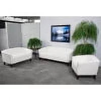Ivory LeatherSoft Loveseat with Cherry Wood Feet D818922