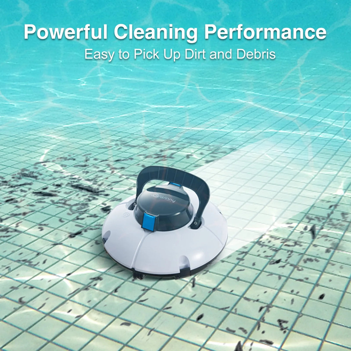 Cordless Robotic Pool Cleaner with Dual Suction Ports O82743