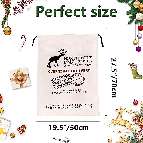 6 Pack Large Cotton Canvas Drawstring Gift Sacks I4431