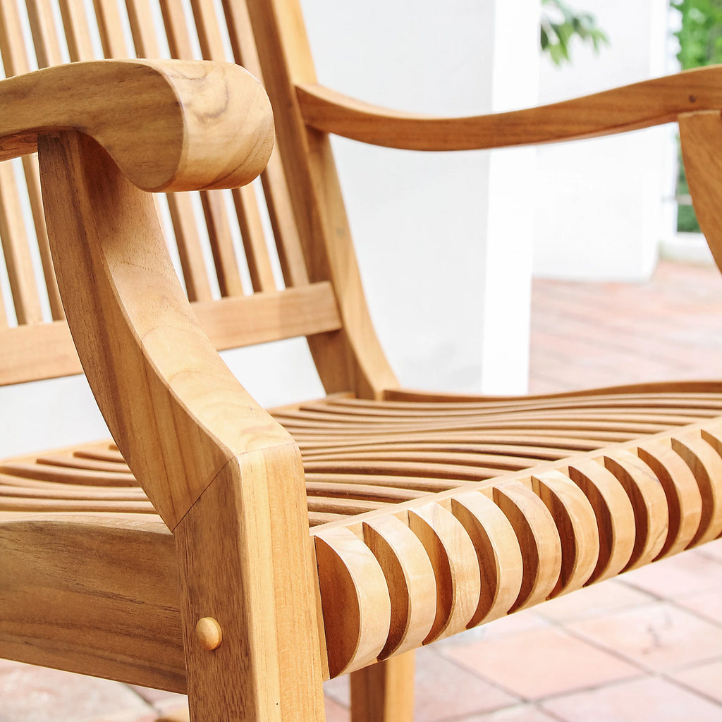 3-piece Teak Outdoor Rocking Chair Chat Set I8253