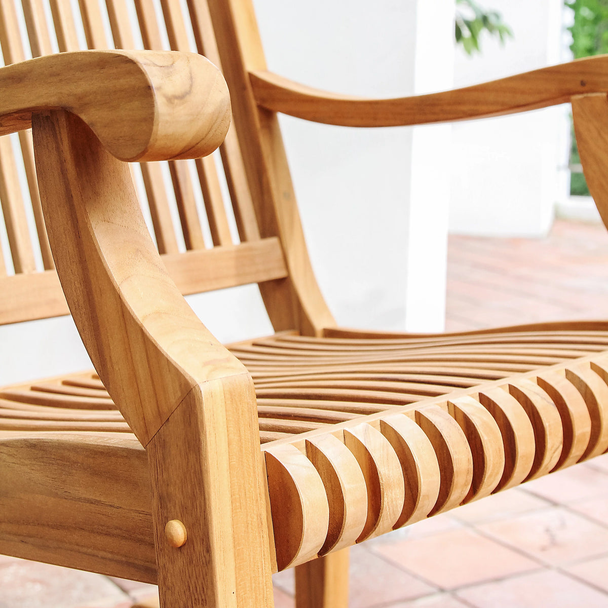 3-piece Teak Outdoor Rocking Chair Chat Set I8253