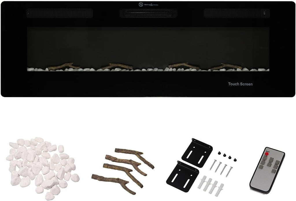 60 inch Recessed Wall Mounted Electric Fireplace Heater with Remote Control O254