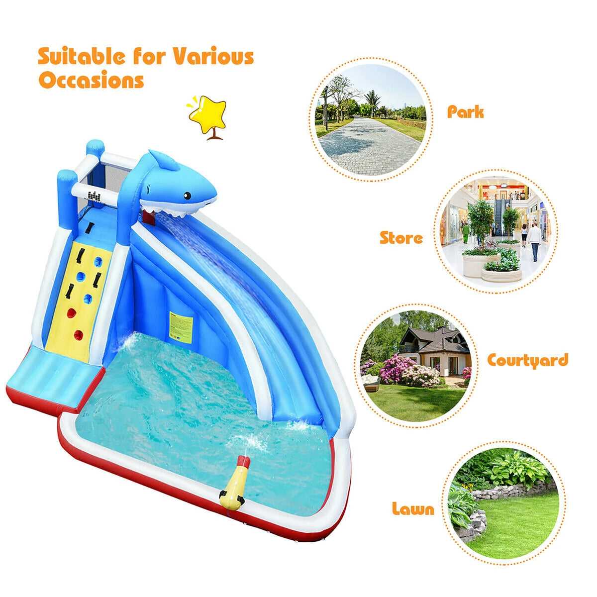 Inflatable Water Slide Bounce House Castle Splash Water Pool C1712