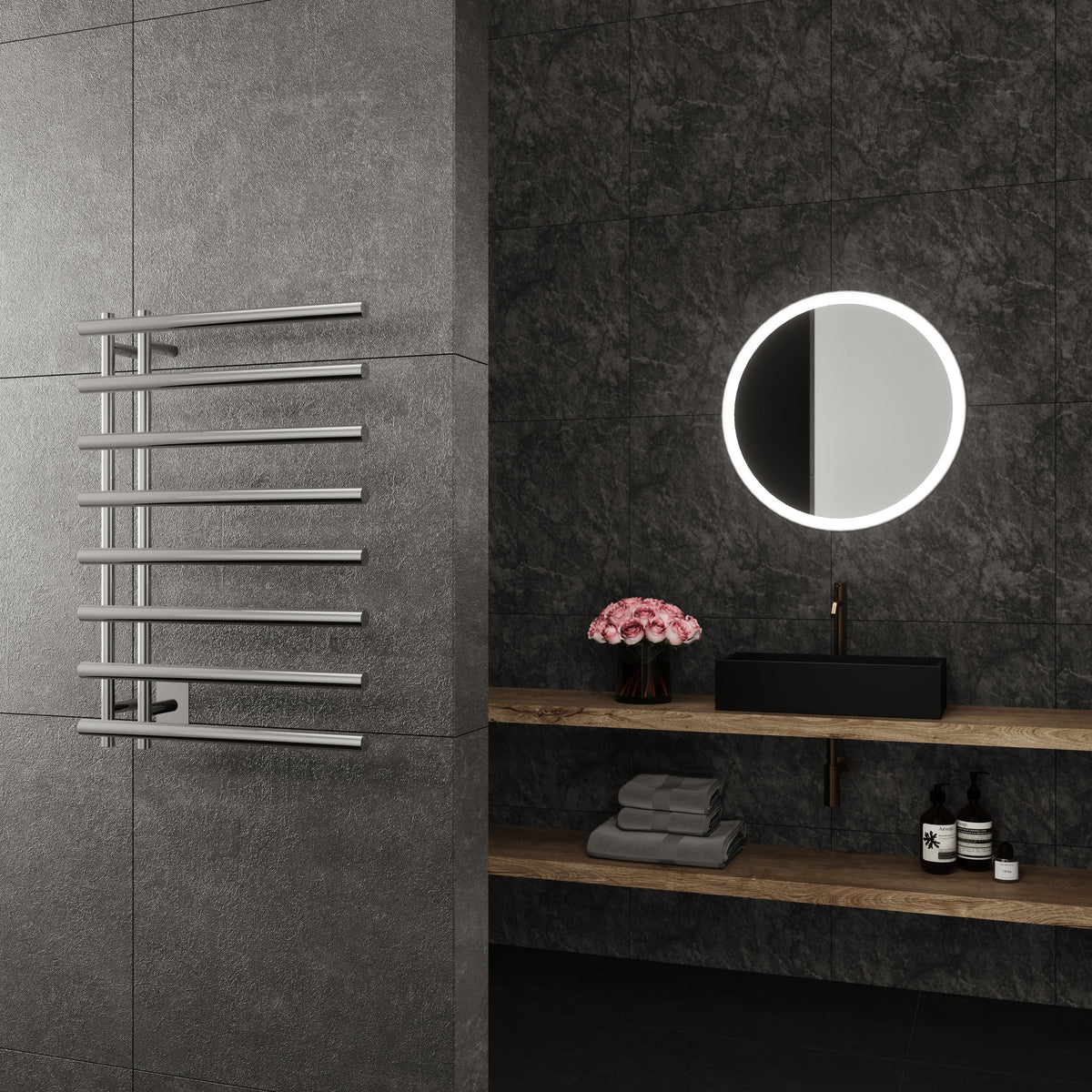 Wall Mounted Electric Towel Warmer in Chrome P7936