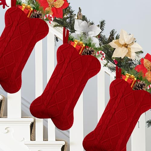 18 Inch Knitted Dog Christmas Stocking E256226