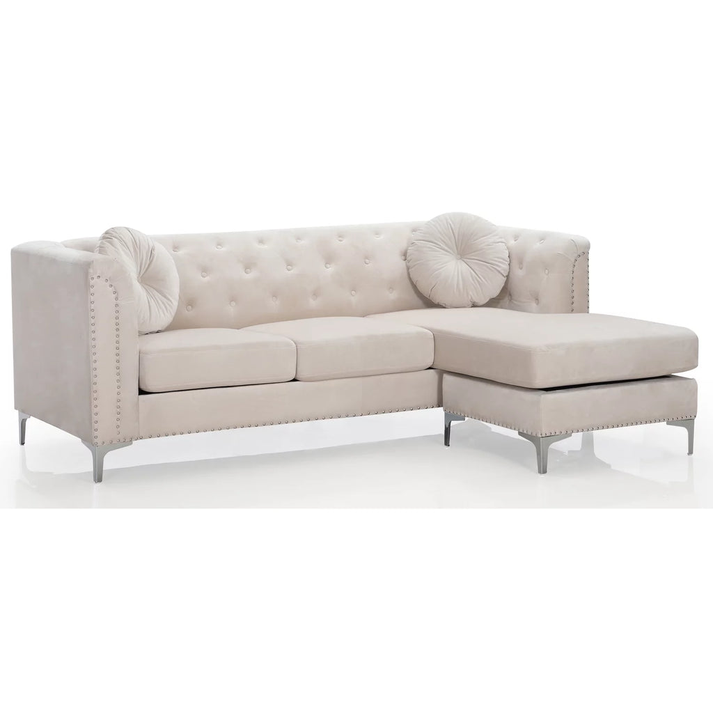 Ivory Sofa Chaise A2870