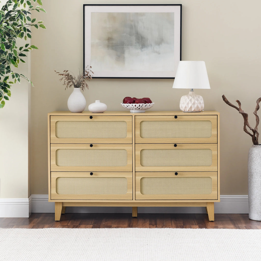 Wooden 6 Drawer Dresser Y724