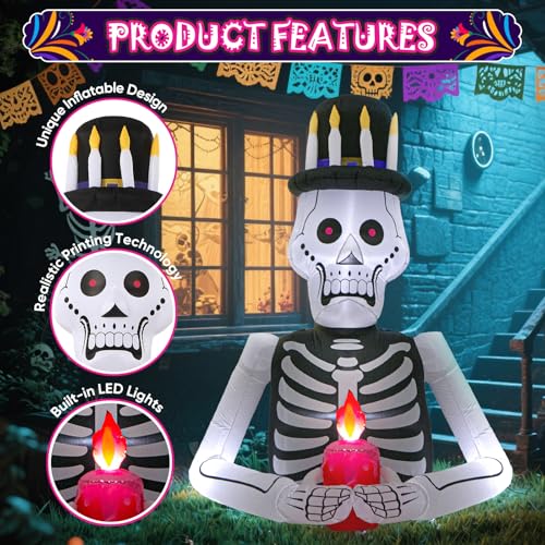 8FT Halloween Inflatable Skeleton Tree with LED Lights F459715