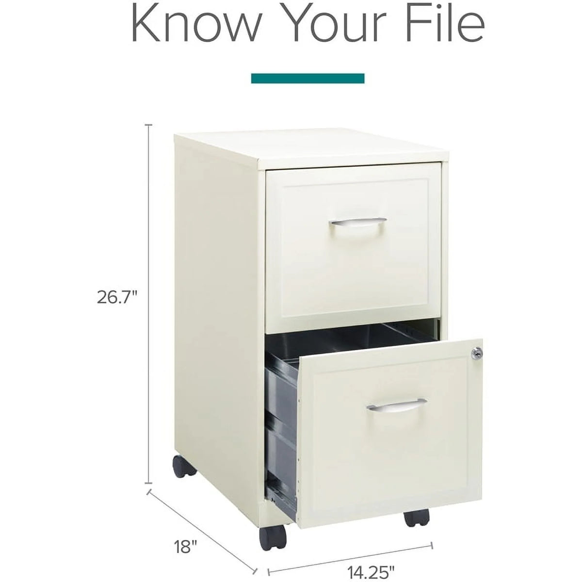 2 Drawer Steel Mobile File Cabinet D4486