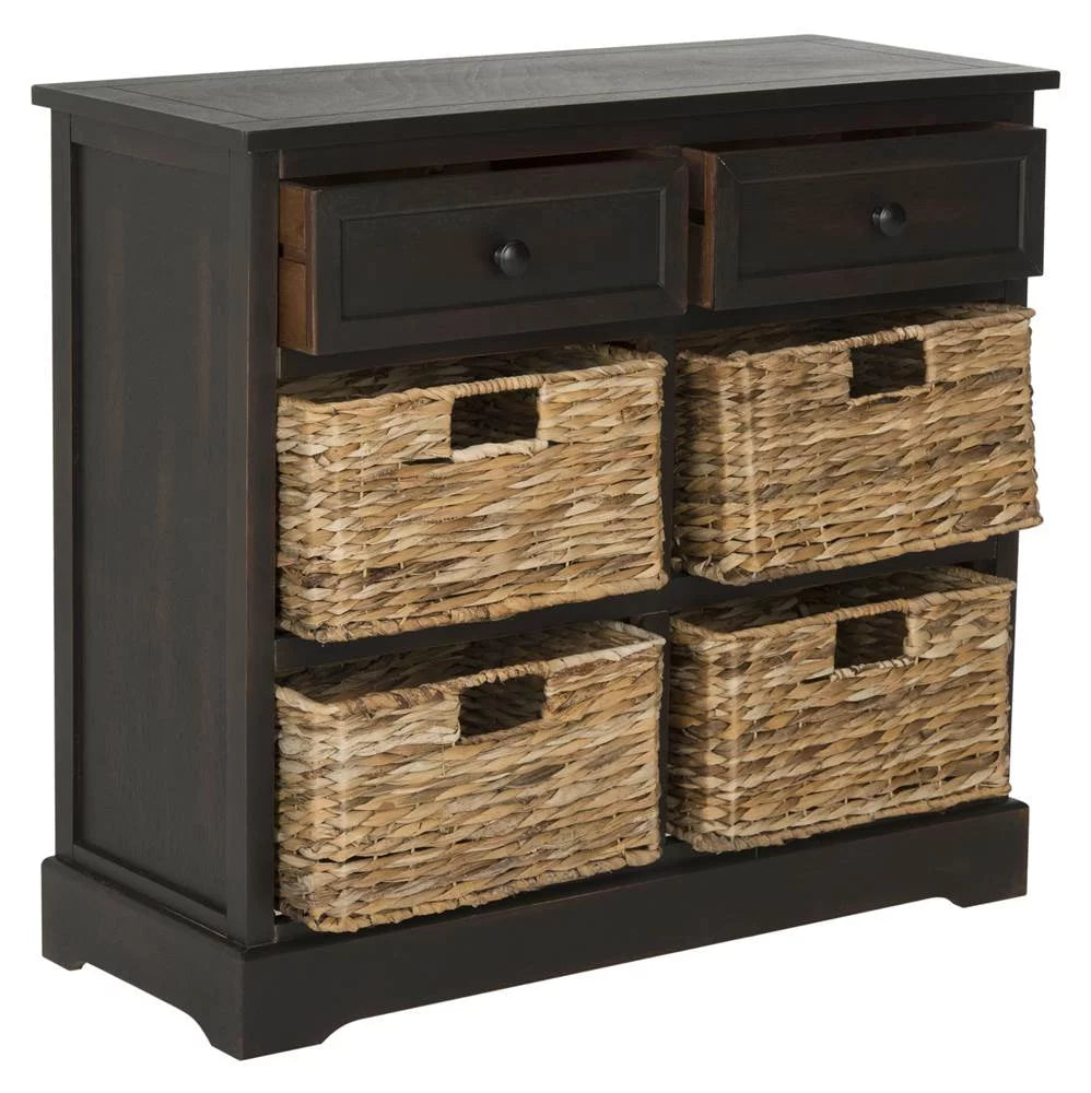 2-Drawer Storage Unit with 4 Wicker Baskets K8716