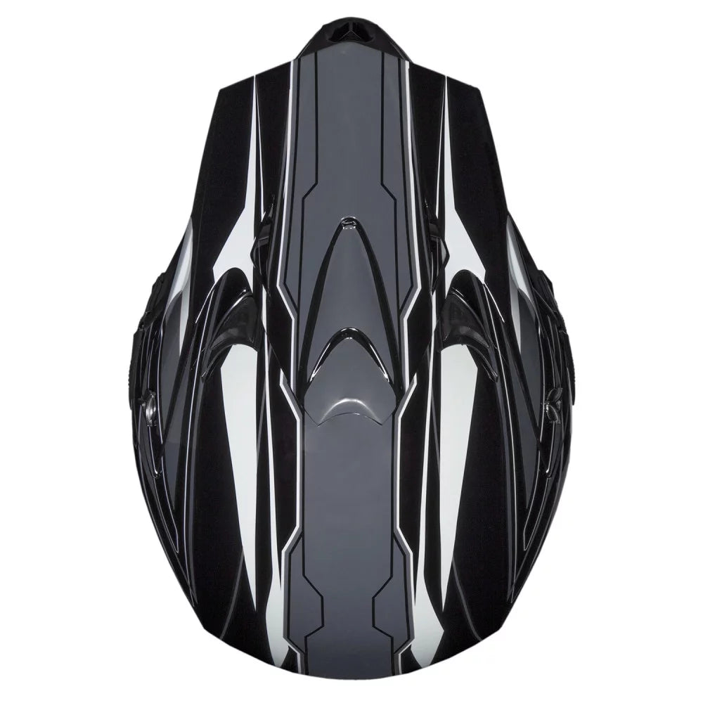 Open Face Helmet DOT Approved Black/Silver M D80004