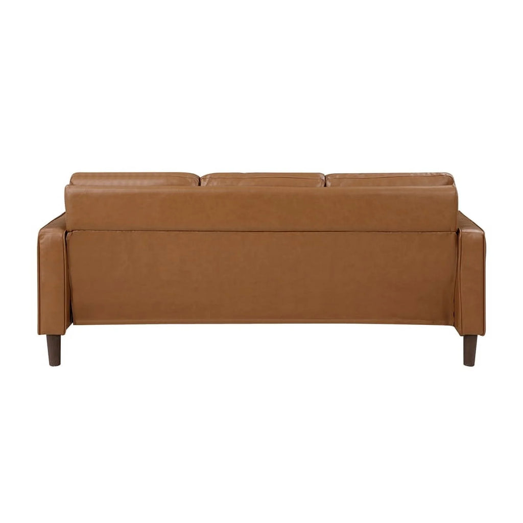 Brown Faux Leather 3 Seater Sofa N65043